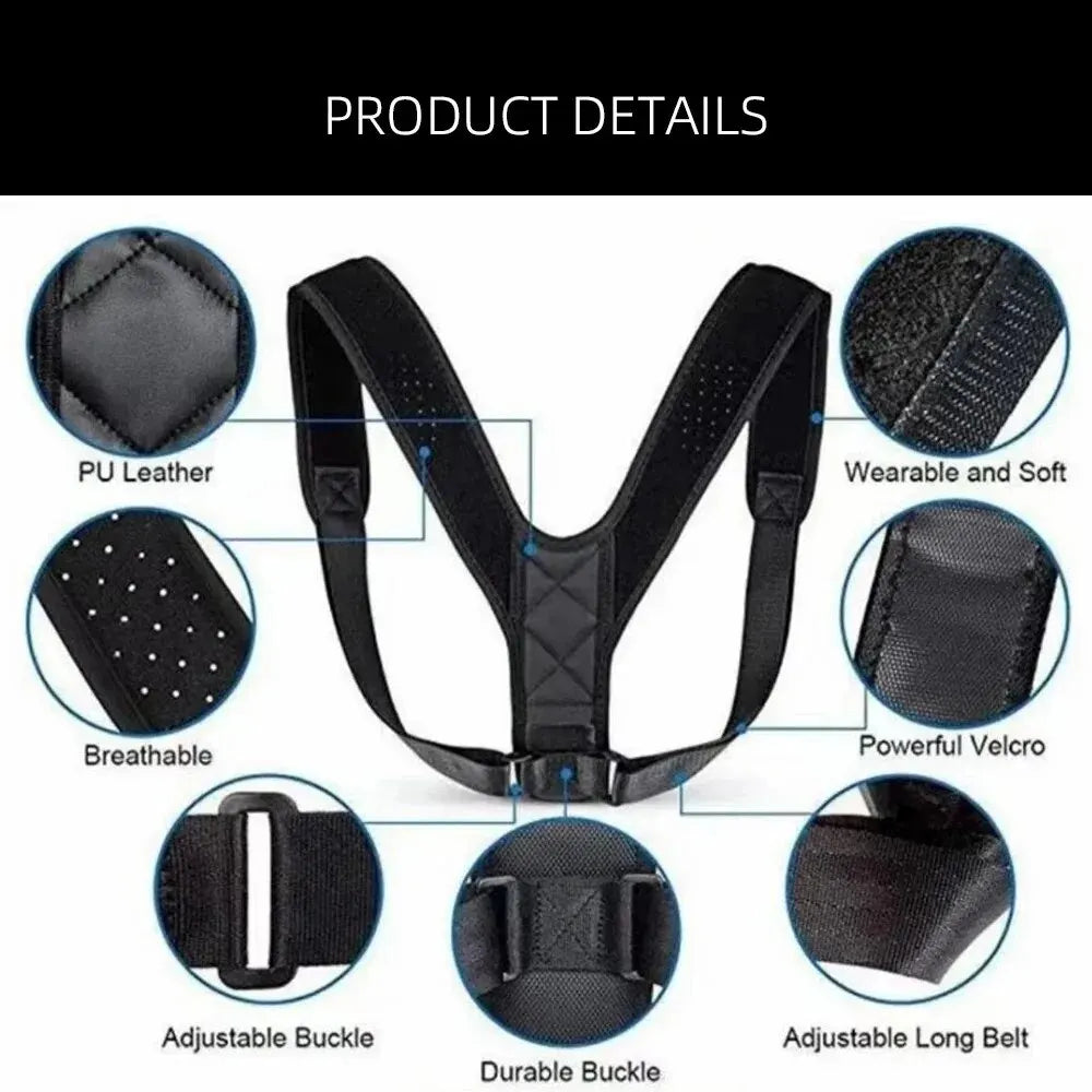 Adjustable Back Posture Corrector – Breathable Support Brace
