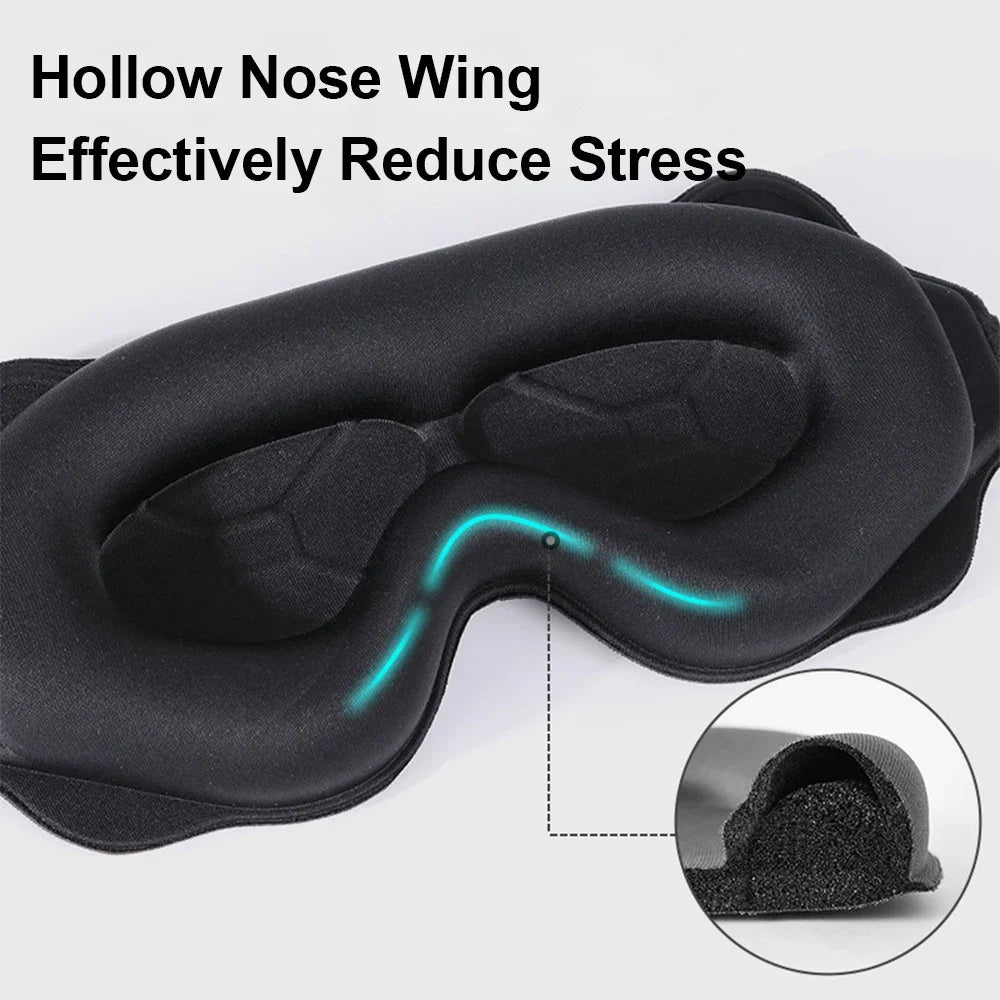 3D Contoured Eye Sleep Mask – Soft Padded Light Blocking Blindfold